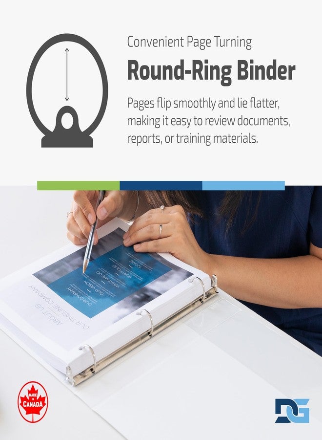 Davis Group Easyview Premium 3-Ring Binders with Clear-View Covers and Round Rings, Binders for School or Office, 1 Inch, Pack of 6, White - Image 5