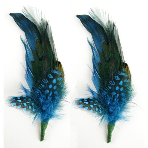 Touch of Nature 2-Piece Feather Pick with Nylon Loop for Arts and Crafts, 6 to 7-Inch, Teal/Turquoise - Image 2