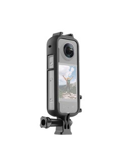 Protective Frame for Insta360 ONE X3 Action Camera Accessory | Cold Shoe PC Plastic Frame Case With 1/4 Screw Hole Camera Tripod Adapter Mount for Insta360 X3 Accessories (Black)