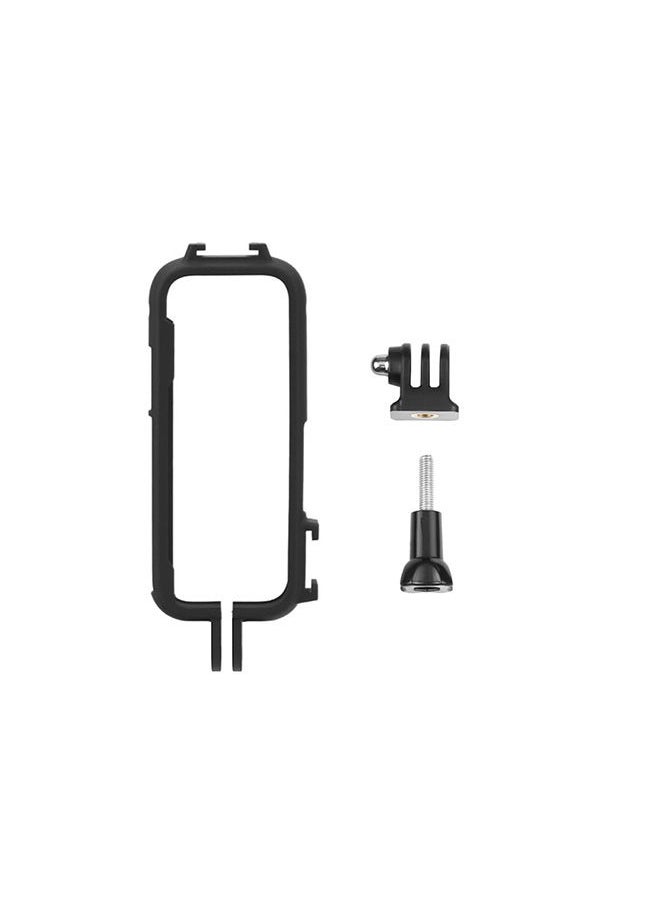 O Ozone - Protective Frame for Insta360 ONE X3 Action Camera Accessory | Cold Shoe PC Plastic Frame Case With 1/4 Screw Hole Camera Tripod Adapter Mount for Insta360 X3 Accessories (Black) - Image 1