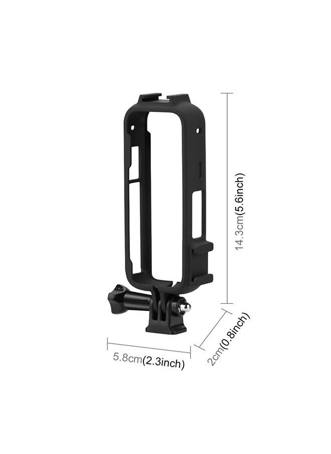 O Ozone - Protective Frame for Insta360 ONE X3 Action Camera Accessory | Cold Shoe PC Plastic Frame Case With 1/4 Screw Hole Camera Tripod Adapter Mount for Insta360 X3 Accessories (Black) - Image 1