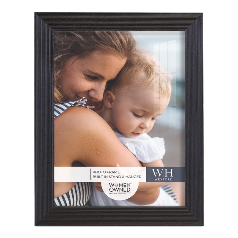 Renditions Gallery 6x8 inch Picture Frame Modern Style Wood Pattern and High Definition Glass Ready for Wall and Tabletop Photo Display  Black Frame - Image 2