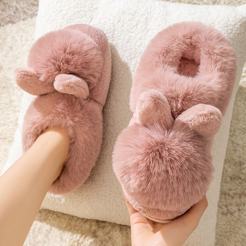 Cixi Cotton Shoes For Women, Winter Indoor Home Slippers With Thick Soles, Non-Slip Couple Warm Maternity Shoes, Winter Plush Men'S Shoes - Image 1