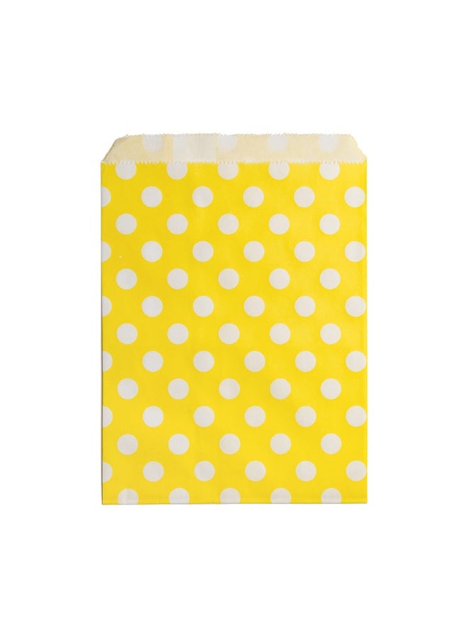 Restaurantware Restaurantware Paper Cookie Bags 7x5 Inch Pack of 100 Yellow Rectangle Greaseproof Polka-Dot Paper Treat Bags with Open-Top, Cookie Bags with Seal for Baked Goods, Snacks, Bagel, Sandwich  - Image 1