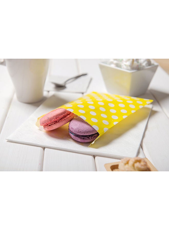 Restaurantware Restaurantware Paper Cookie Bags 7x5 Inch Pack of 100 Yellow Rectangle Greaseproof Polka-Dot Paper Treat Bags with Open-Top, Cookie Bags with Seal for Baked Goods, Snacks, Bagel, Sandwich  - Image 5