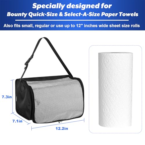 Homakover Kitchen Paper Towel Holder Hanging Paper Towel Dispenser with Transparent Cover Easy to Tear Papers Waterproof Papers Towels Holder for Kitchen Organization and Storage Black - Image 3