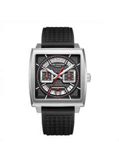 Lee Cooper ساعة لي كوبر للرجال، شاشة متعددة الوظائف وحزام سيليكون - LC08065.351، أسود  - Image 1