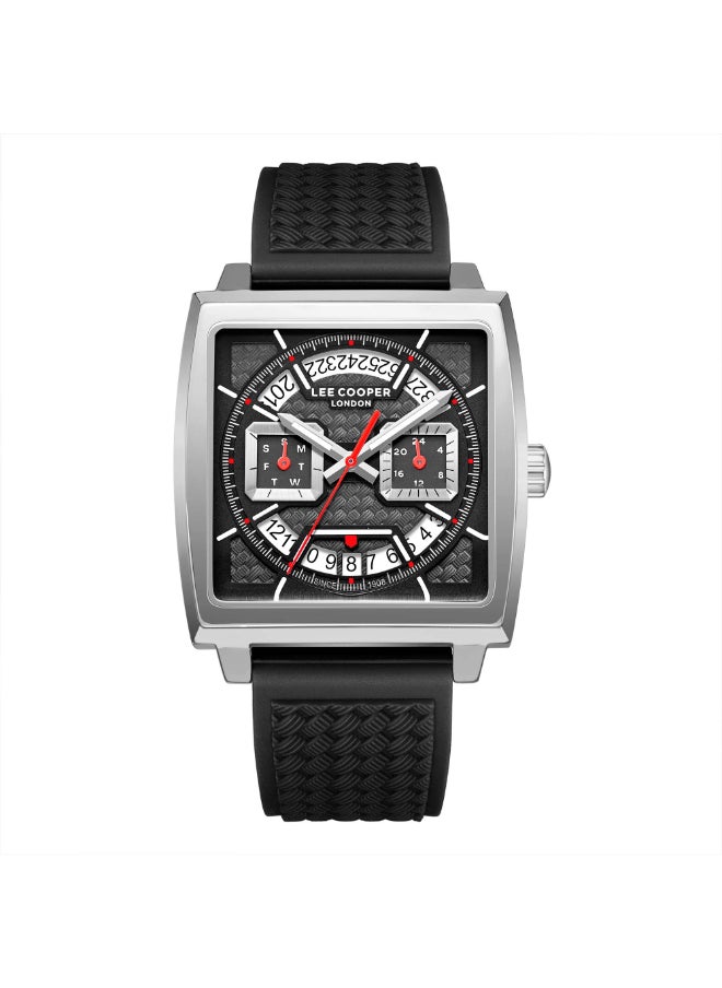 Lee Cooper Lee Cooper Men's Watch, Multi Function Display and Silicone Strap - LC08065.351, Black  - Image 1