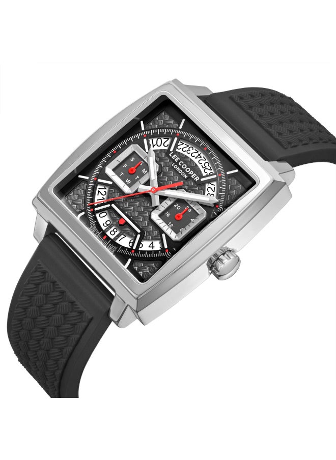 Lee Cooper Lee Cooper Men's Watch, Multi Function Display and Silicone Strap - LC08065.351, Black  - Image 2