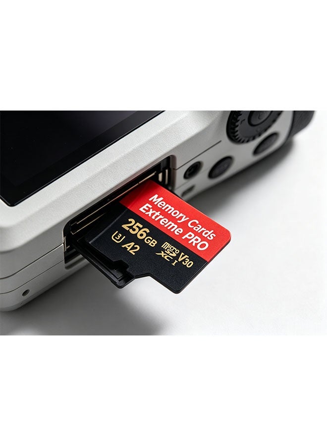 256GB Micro SD card, SD memory card, with read/write speed up to 200MB/s, suitable for smartphones, dash cams, action cameras, surveillance and security cameras. - Image 4