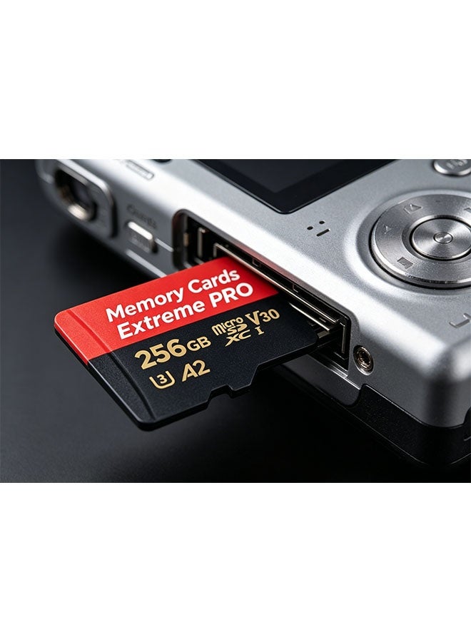 256GB Micro SD card, SD memory card, with read/write speed up to 200MB/s, suitable for smartphones, dash cams, action cameras, surveillance and security cameras. - Image 3