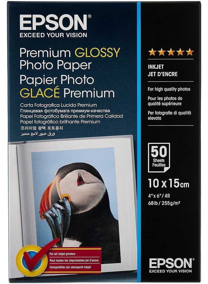 EPSON EPSON Premium Glossy Photo Paper - 10x15cm - 50 Sheets 