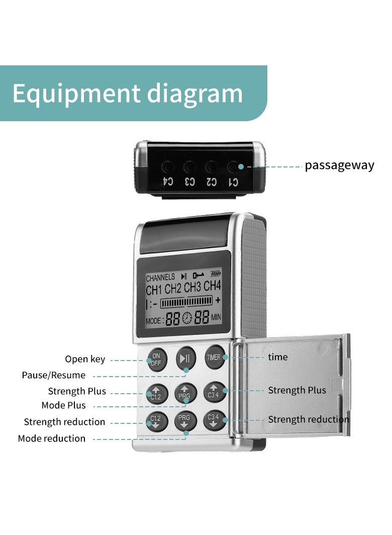 Loquat TENS Low Frequency Pulser Physiotherapy Device - Muscle Stimulator + Back Pain Relief and Management (Includes Electrode Pads) - Image 4