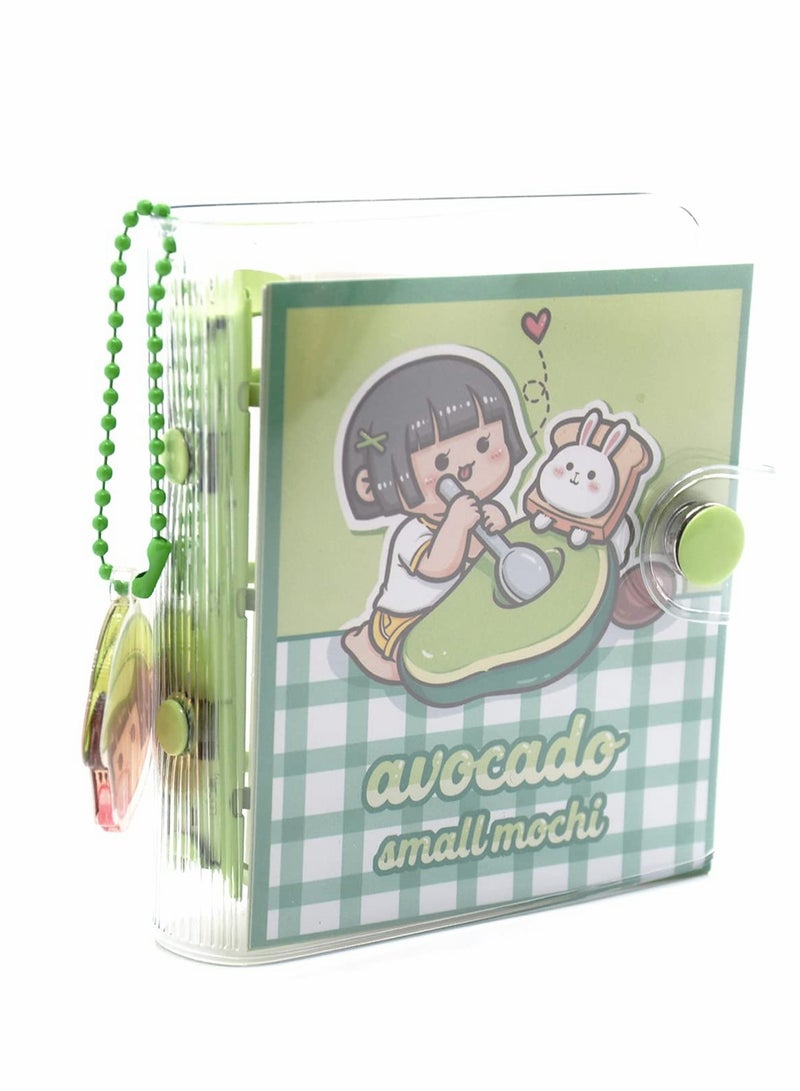 Mini Transparent Notebook with Keychain Soft PVC Binder Cover 3 Ring Planner Protector Inner Pages - Image 1