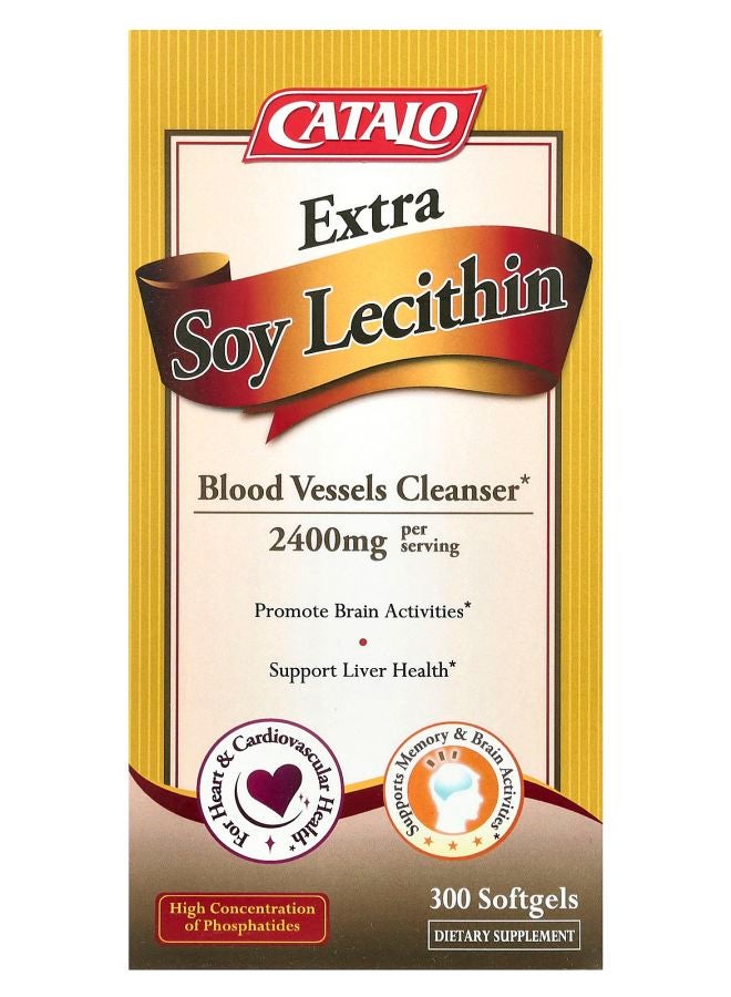 CATALO Extra Soy Lecithin 300 Softgels (1200 mg per Softgel) - Image 1