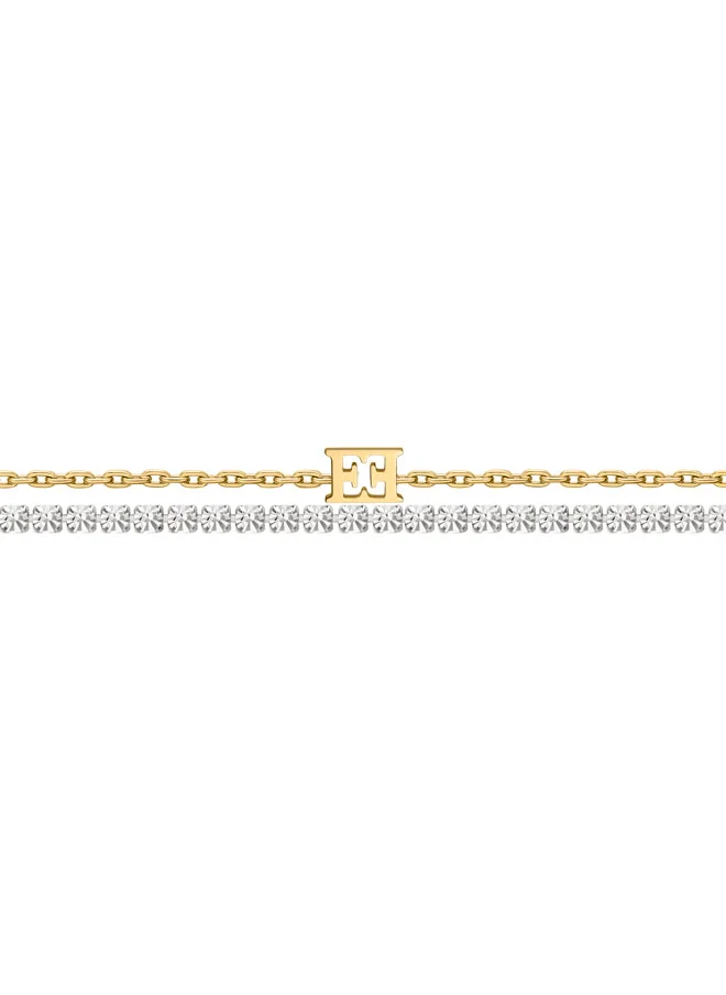 إسكادا Two-Tone Diana Bracelet with Gold-Plated Escada Logo – Classic & Modern Elegance