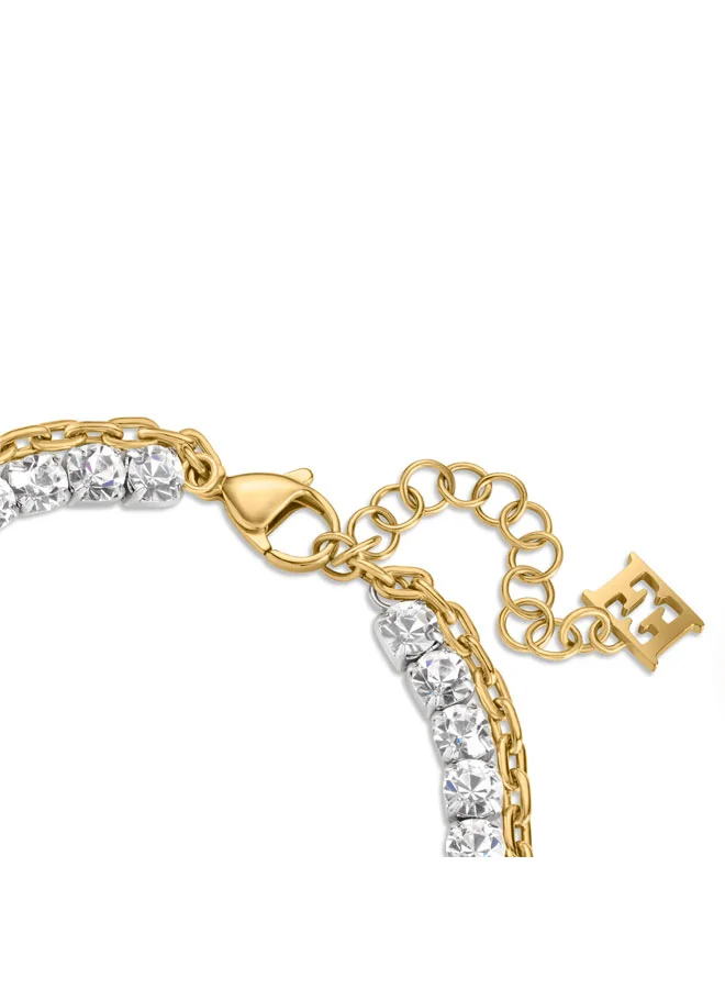 ESCADA Two-Tone Diana Bracelet with Gold-Plated Logo Classic and Modern Elegance