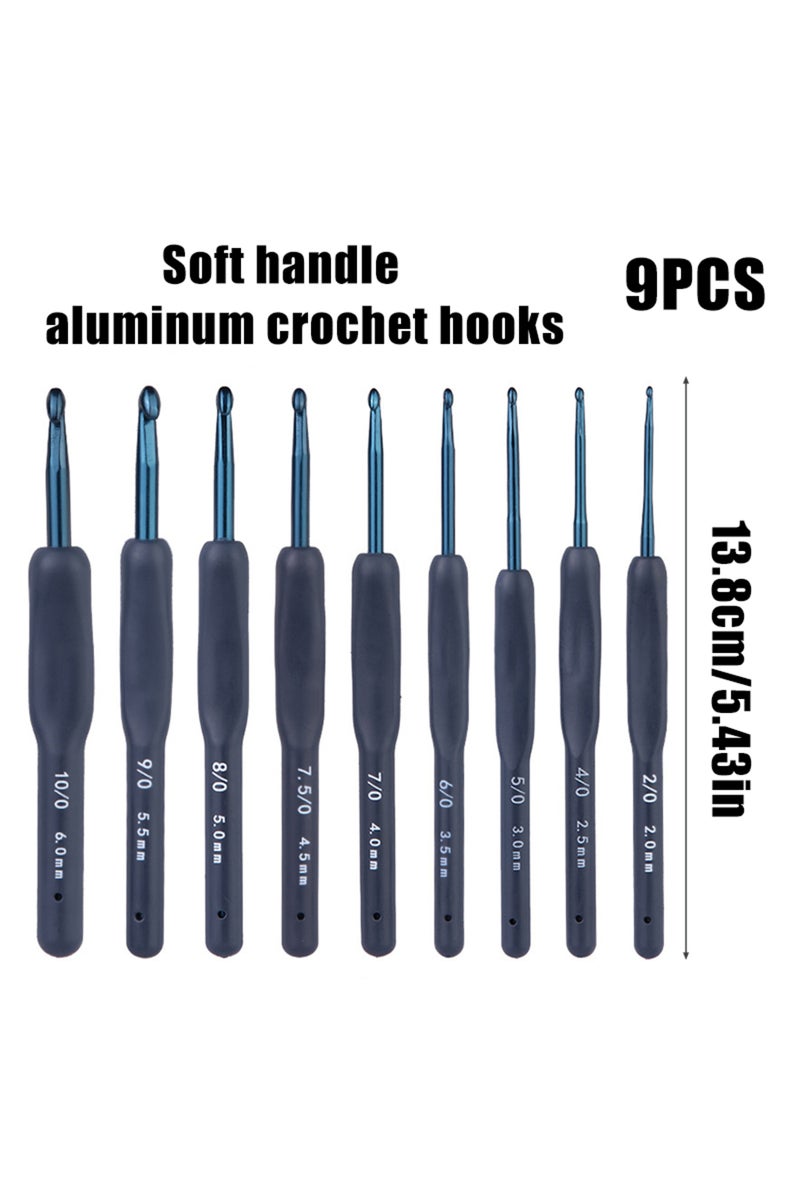 erorex blue IMAZY Crochet Hooks Kit Soft Handle Knitting Crochet Needles DIY Hand Knitting Accessories Craf