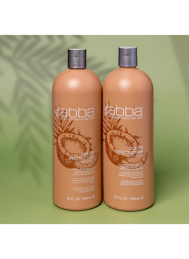 ABBA - Pure Color Protection Shampoo & Conditioner Duo - Coconut Oil & Sage, 32 Fl Oz Each  - Image 5