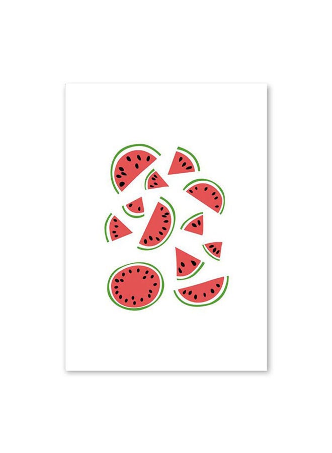 NIBEMINENT Watermelon Art Painting Red/Green