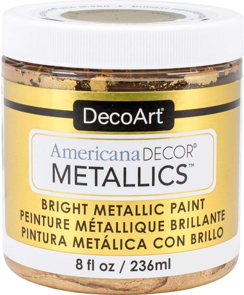 DecoArt Americana Decor Metallics 24K Gold - 8oz Metallic 24K Gold Acrylic Paint - Water Based Multi Surface Paint for Arts and Crafts, Home Decor, Wall Decor, Gilding & Touch Ups & Book - Image 3