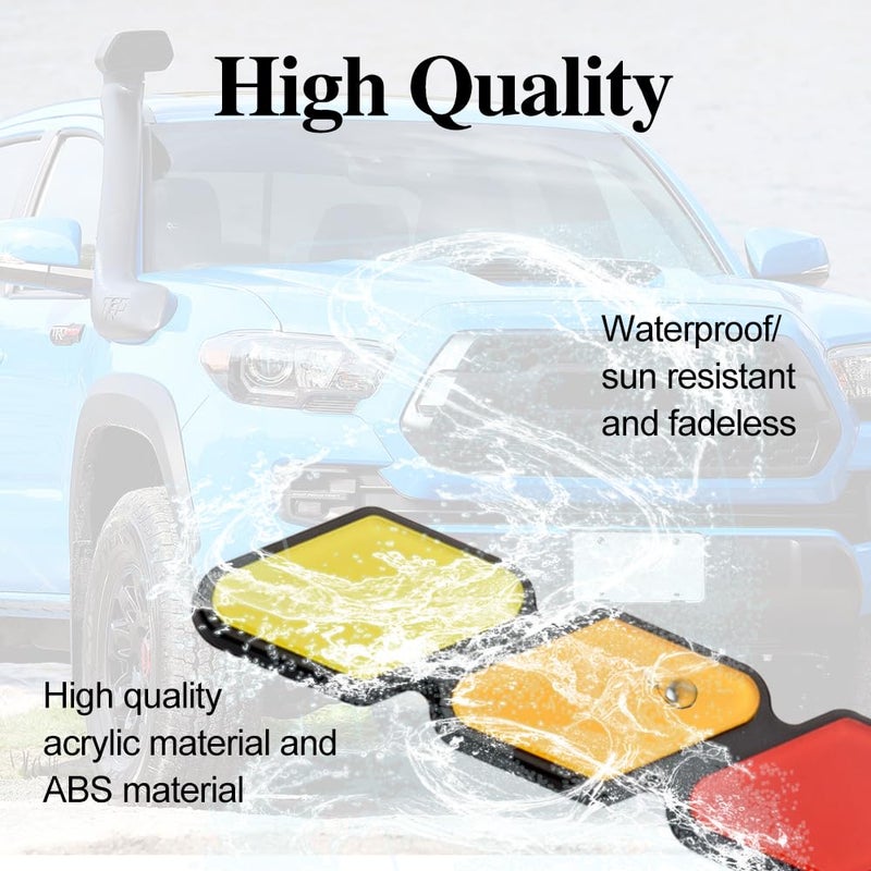 CHRYMUM Grille Decor Badge, 3-Color Upgrade Emblem, Grille Insert Trims, Tri-Color Grille Badge Emblem Car Decoration Accessories Fit for Most Vehicles (Yellow Orange Red) - Image 4