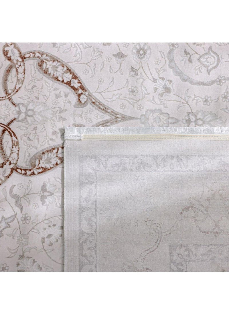 DANUBE HOME Pearl Artsilk Rug  Polyester Area Rug Floor Covering L230xW160cm-Cream & Multi 231300472159  - Image 3