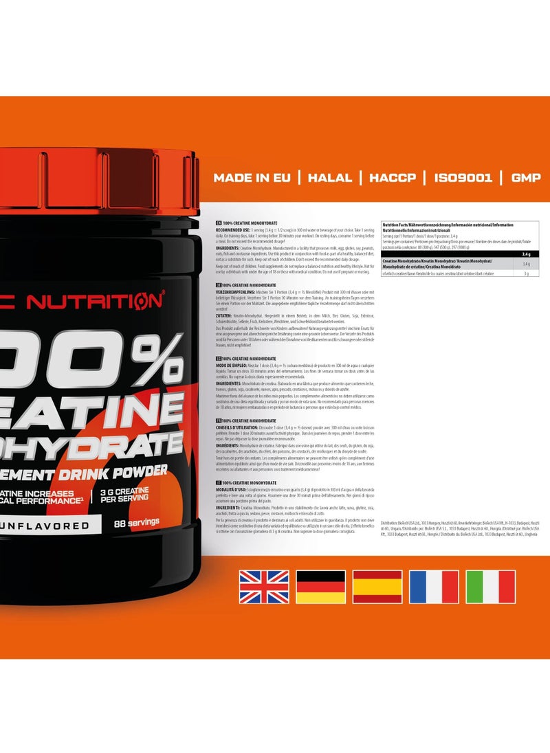 SCITEC NUTRITION - 100% Creatine Monohydrate Food Supplement Drink Powder Unflavoured 300g - Image 1