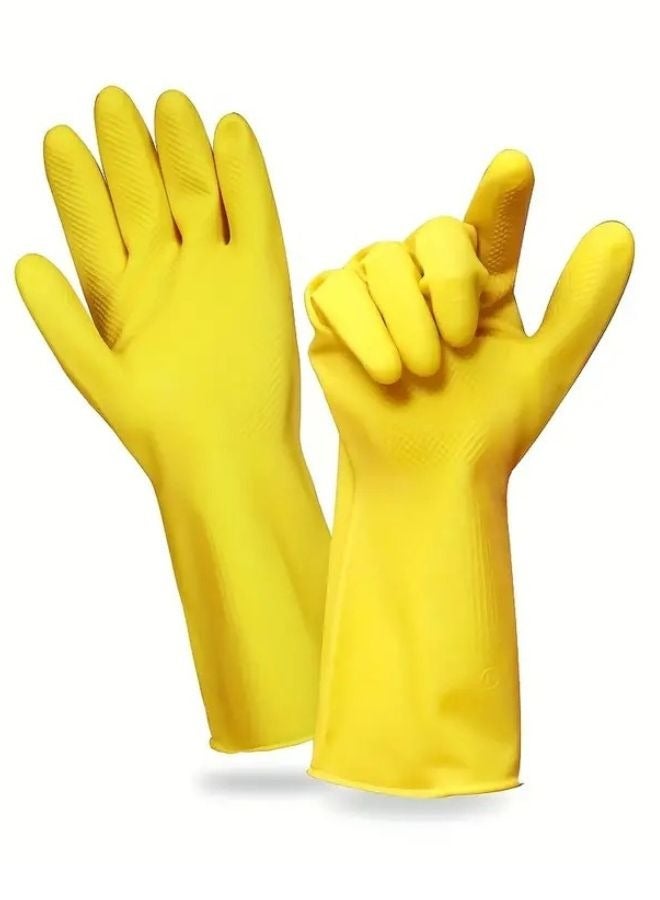 زوج جوانتى مطاط متعددة الوظائف اصفر بمقاس Xl - Image 1