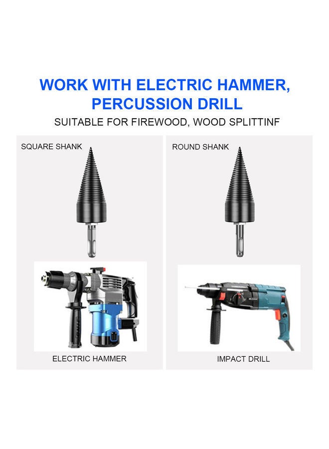 NIBEMINENT Firewood Log Splitter Drill Bit Black  - Image 3