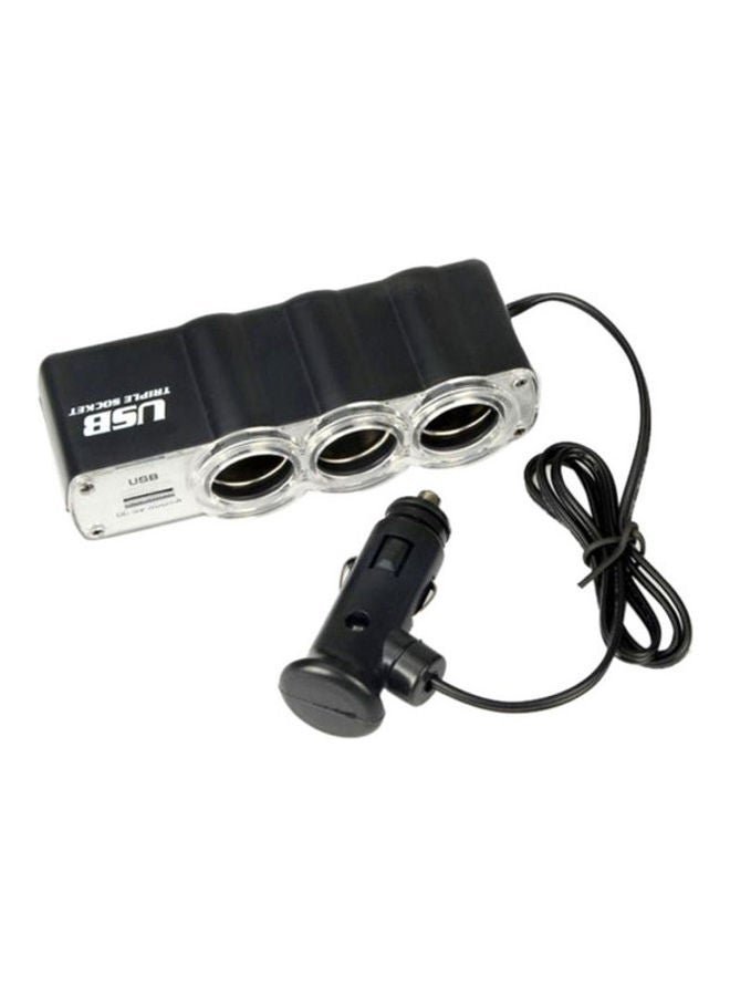 Loquat Triple Socket USB Car Adapter