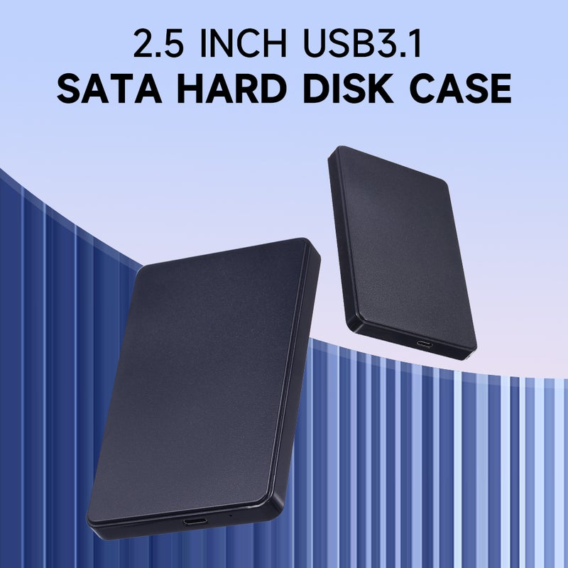 2.5 inch External SATA HDD/SSD Enclosure Type-C High-speed Transmission Tool-free Design Easy Installation Black(2 Cables) - Image 2