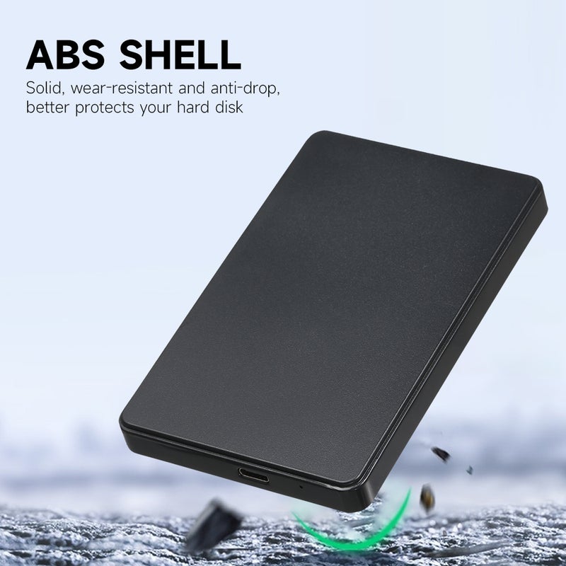 2.5 inch External SATA HDD/SSD Enclosure Type-C High-speed Transmission Tool-free Design Easy Installation Black(2 Cables) - Image 3