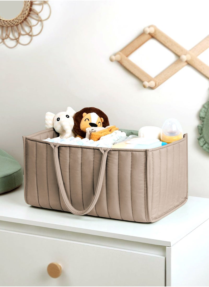 URbazaar - Baby Diaper Caddy Organizer, Stylish Nursery Storage Basket - Gift for Baby Shower, Baby Registry Must Have, Newborn Essentials - Baby Caddy Organizer for Diaper Station (Mocha Brown) - Image 1