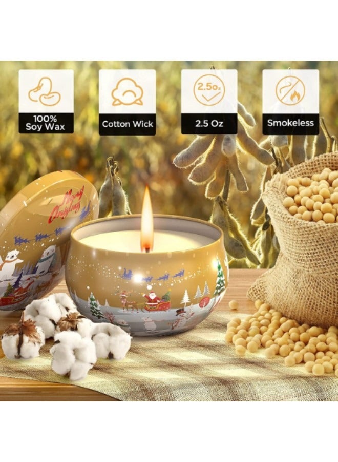 GGEROU مجموعة هدايا شموع معطرة 12 كوكبة لعيد الميلاد من شمع الصويا الطبيعي 2.5 أونصة، شموع الأبراج، عطر قوي للعلاج بالروائح مع علبة سفر محمولة - Image 4