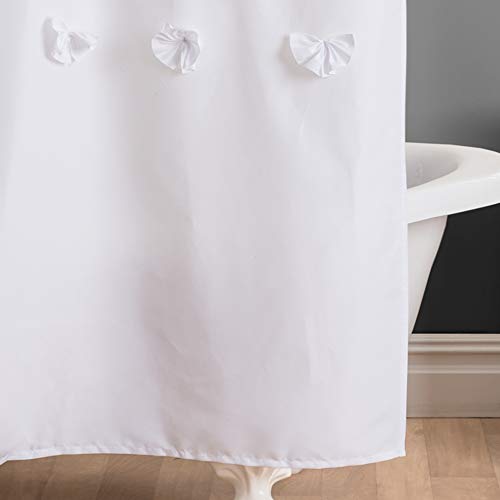 Lush Decor Lucia Shower Curtain, 72" x 72", White - Image 4