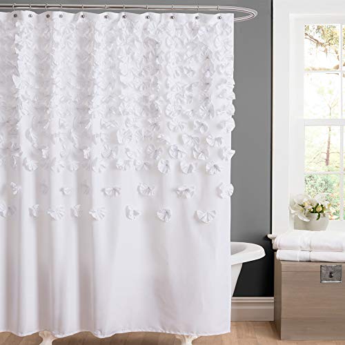 Lush Decor Lucia Shower Curtain, 72" x 72", White - Image 1
