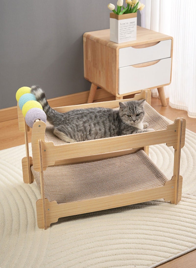 MaBaby Cat Scratch Board Cat Bed with Solid Wood Wear-Resistant Cat Scratching Pad Indoor for Furniture - Image 3