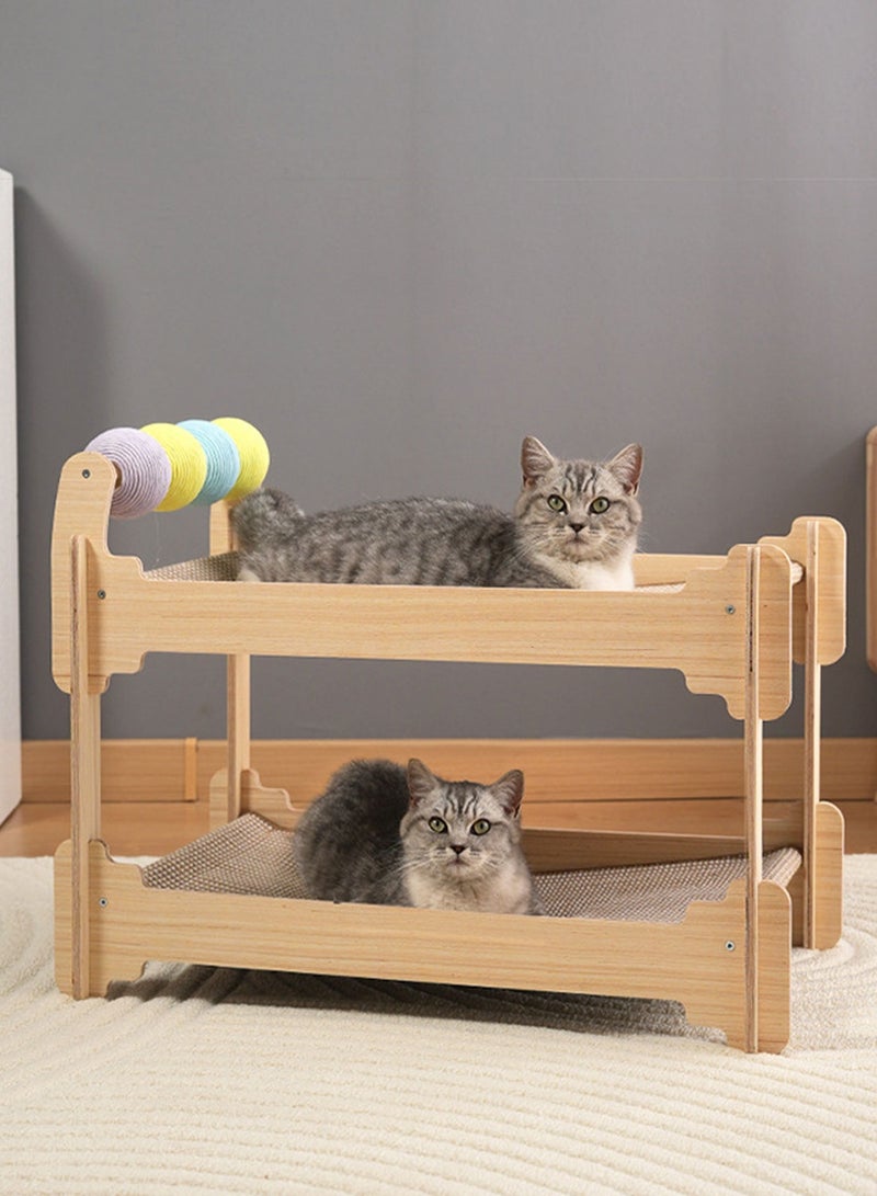 MaBaby Cat Scratch Board Cat Bed with Solid Wood Wear-Resistant Cat Scratching Pad Indoor for Furniture - Image 1