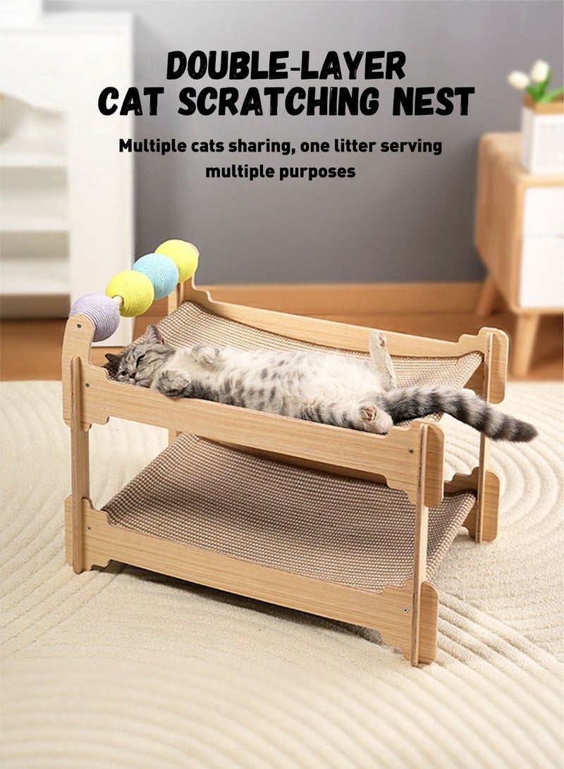 MaBaby Cat Scratch Board Cat Bed with Solid Wood Wear-Resistant Cat Scratching Pad Indoor for Furniture - Image 5