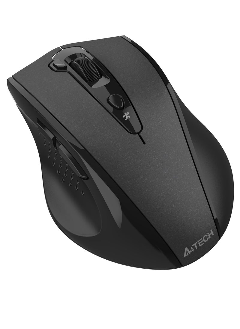A4TECH - A4TECH [ Desk + Air ] Dual Functions Silent Click Wireless Mouse G7-810S Air 2,  4 Types Screen Capture, 7 Buttons, Anti-Sleep Setting Mode, Black - Image 1