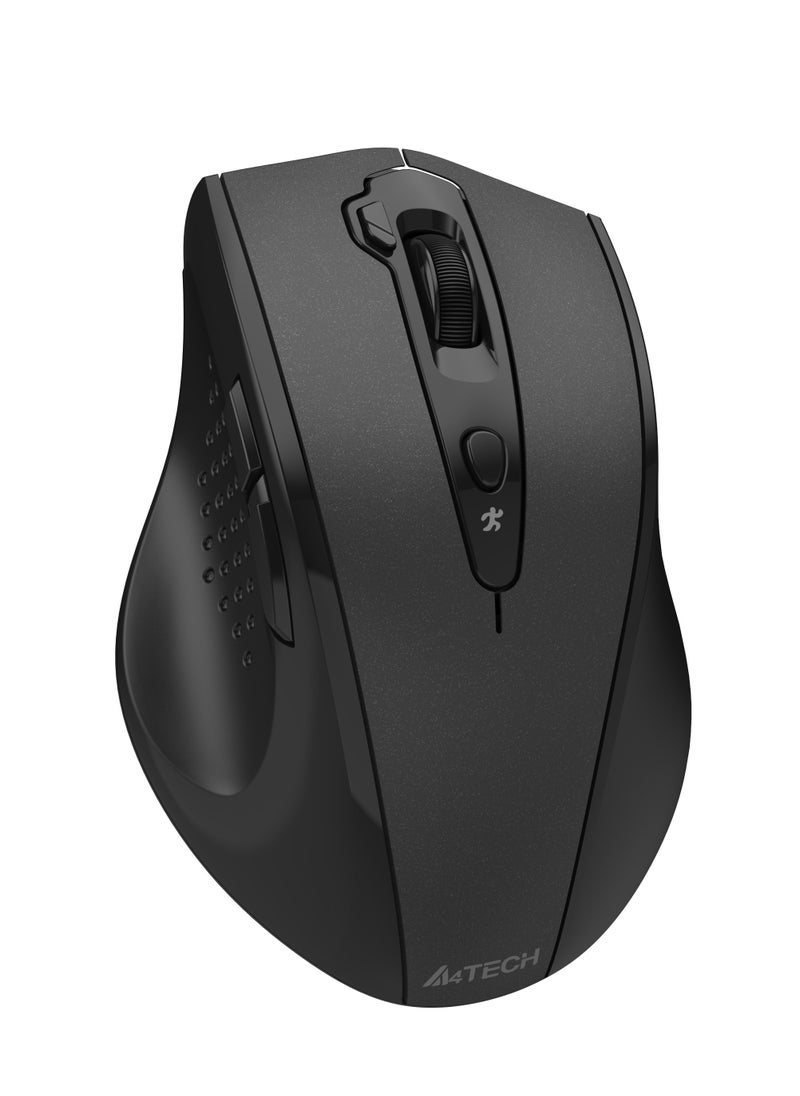 A4TECH - A4TECH [ Desk + Air ] Dual Functions Silent Click Wireless Mouse G7-810S Air 2,  4 Types Screen Capture, 7 Buttons, Anti-Sleep Setting Mode, Black - Image 1