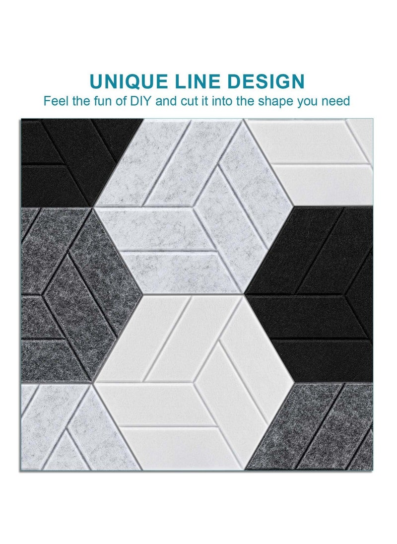 12 Pack Acoustic Panels Sound Proof Foam Panels, Hexagon Soundproof Wall Decorative Absorbing for Studio Office Home,Black