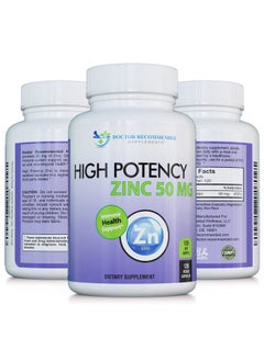 DOCTOR RECOMMENDED SUPPLEMENTS Zinc 50mg - Zinc Picolinate Immune Health Support Supplement 120 Veggie Capsules for Adults and Kids Vitamin, Well-Absorbed High Potency Pure Zinc Supplements - 50mg Per Serving  - Image 1