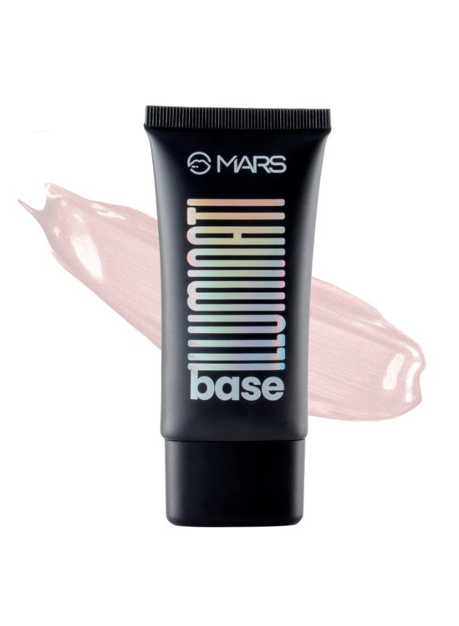 مارس برايمر مارس إلوميناتي الأساسي الندي مع هايلايتر | برايمر جلو ديوي لمكياج الوجه | لمسة نهائية طبيعية (45 مل) (وردي) - Image 1
