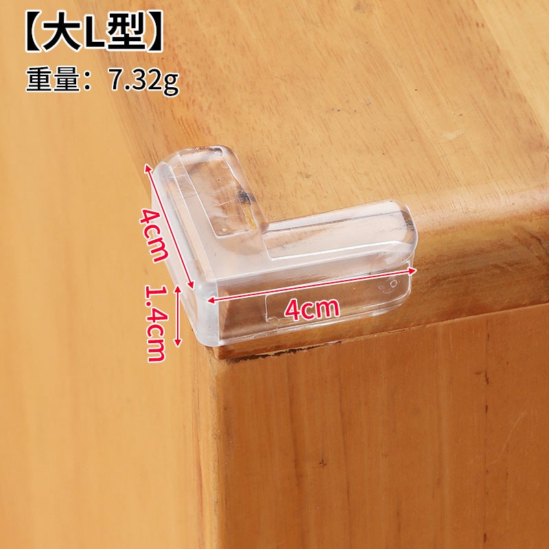 Anti-collision angle drop type transparent anti-collision silicone anti-collision corner protection coffee table furniture soft edge PVC protection for children Large l shape