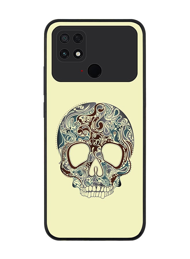 Stylizedd Rugged Black edge case for Xiaomi Poco C40 Slim fit Soft Case Flexible Rubber Edges Anti Drop TPU Gel Thin Cover - Skully Tattoo - Image 1