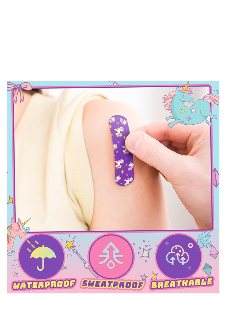 Excefore - Kids Cartoon Bandages, 5 Styles 200 Pcs Flexible Adhesive Colorful Strips Waterproof Cute Bandages, Repair Tape Knuckle Stickers, Comfortable Protection Care for Cuts Scrapes Burns - Image 1
