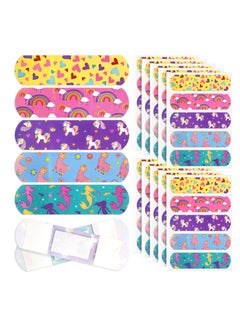 Kids Cartoon Bandages, 5 Styles 200 Pcs Flexible Adhesive Colorful Strips Waterproof Cute Bandages, Repair Tape Knuckle Stickers, Comfortable Protection Care for Cuts Scrapes Burns