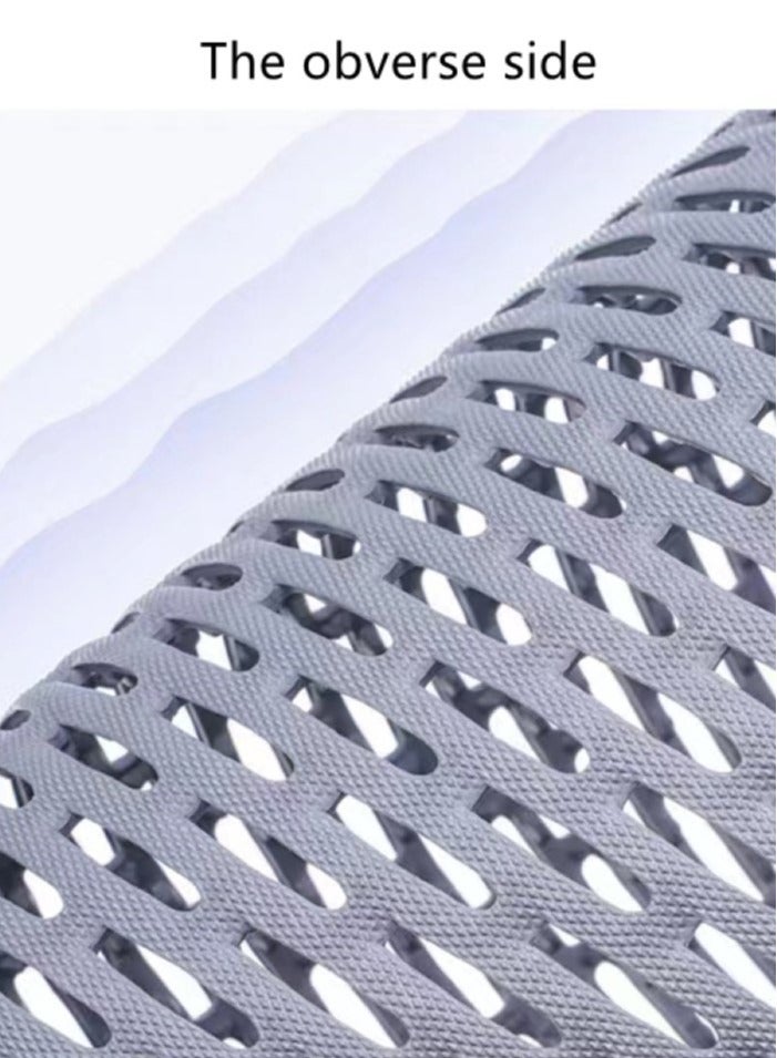 Kutis سجادة حمام مقاومة للانزلاق مكونة من قطعة واحدة من مادة PVC رمادية 60x40 سنتيمتر - Image 5